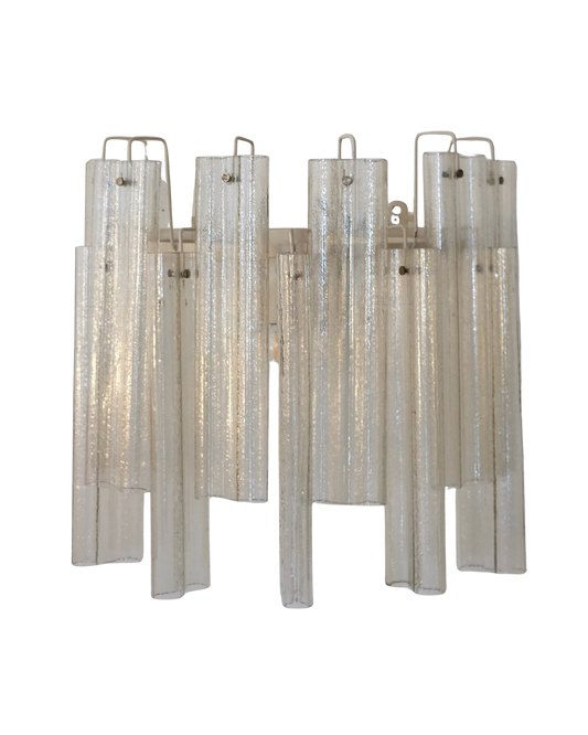 LARGE TWIN FLUTED MURANO GLASS SCONCE