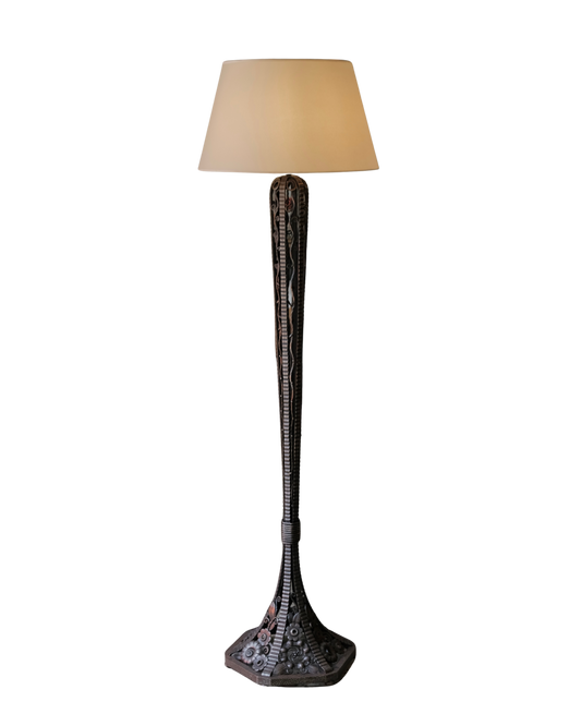 FLORAL WROUGHT IRON FLOOR LAMP
