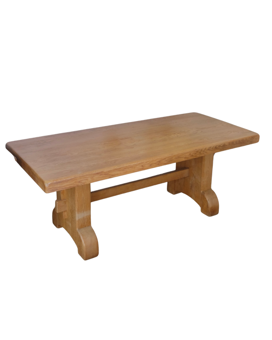LIGHT FRENCH OAK REFECTORY DINING TABLE