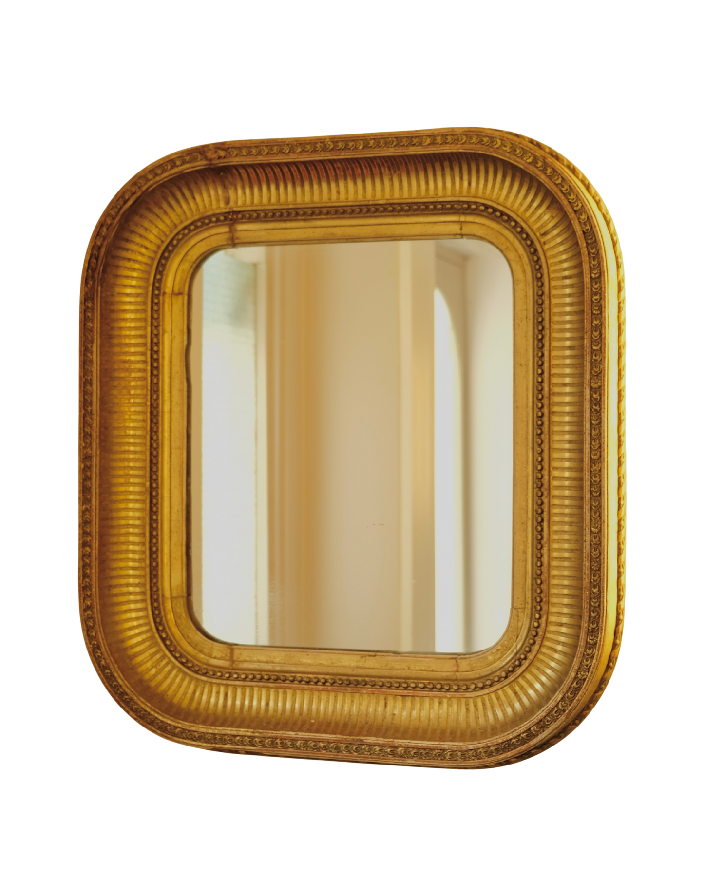 CURVED LINED LOUIS PHILIPPE GILDED MIRROR