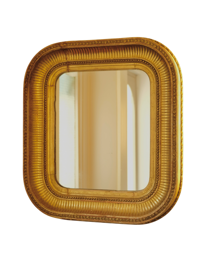 CURVED LINED LOUIS PHILIPPE GILDED MIRROR