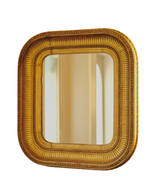 CURVED LINED LOUIS PHILIPPE GILDED MIRROR