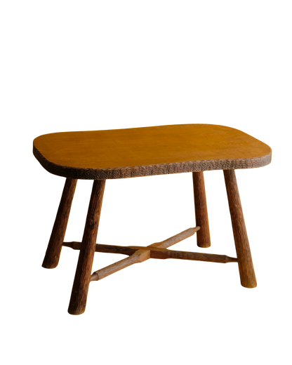 FRENCH HAND CARVED CROSS BASE TABLE