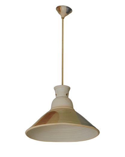 PAIR OF HAND PAINTED CERAMIC TAPERED PENDANTS
