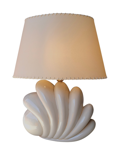 FRENCH POSTMODERN CERAMIC TABLE LAMP w. PARCHMENT SHADE