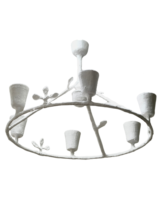 PLASTER SIX ARM CHANDELIER