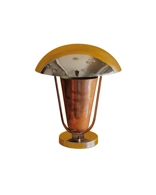 BAUHAUS COPPER & CHROME TABLE LAMP