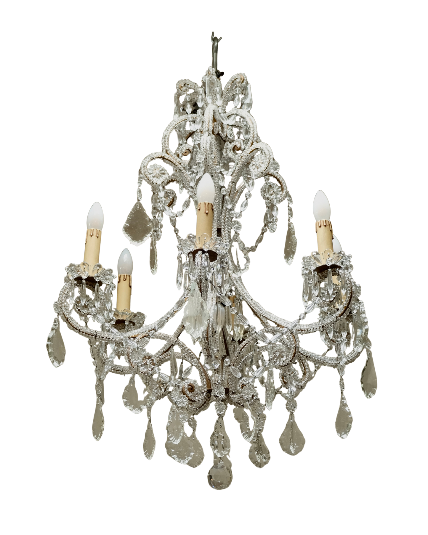 19TH CENTURY SEVEN LIGHT CHANDELIER