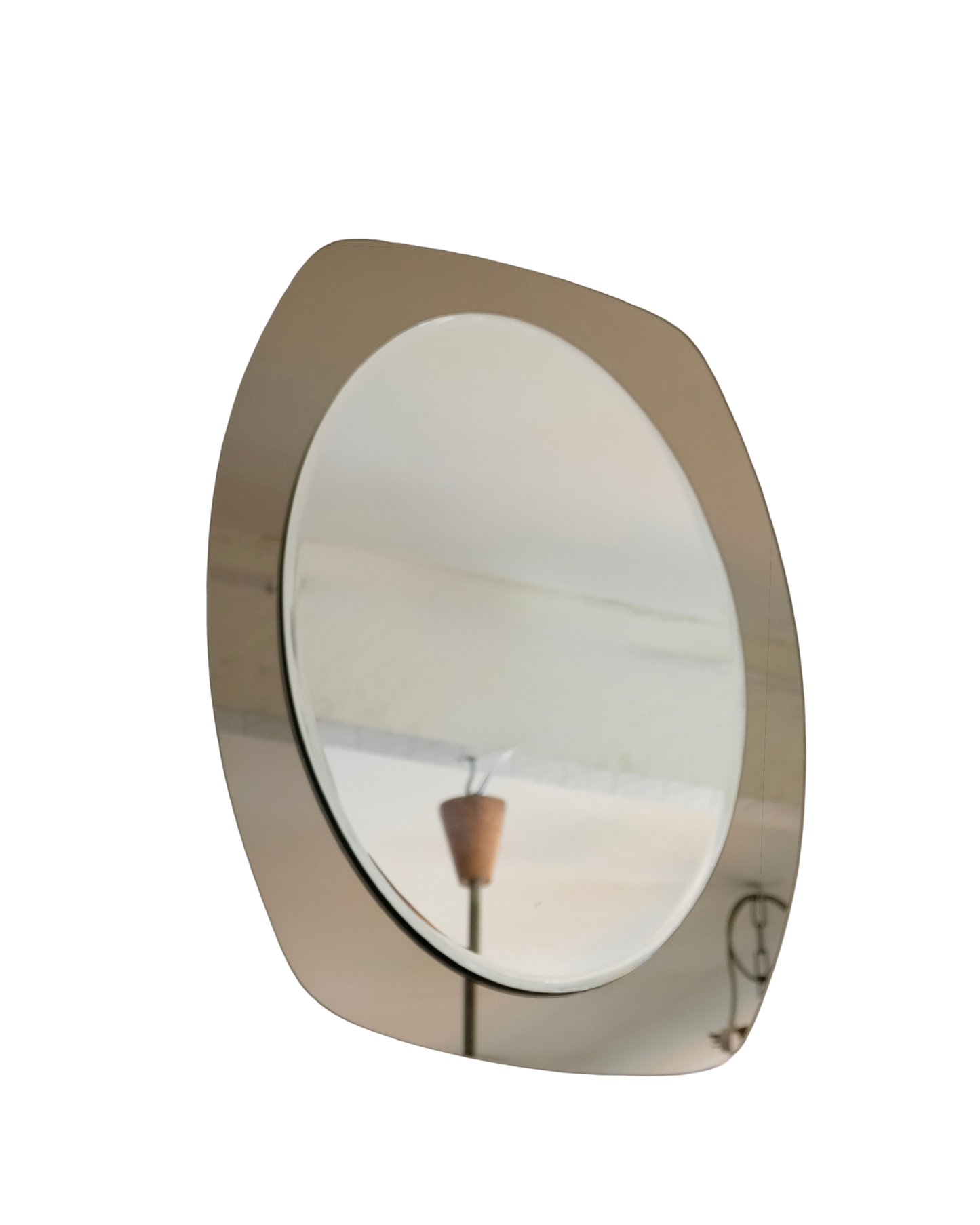 GREY GLASS CURVED FRAME MIRROR