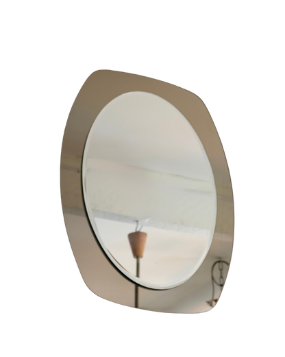 GREY GLASS CURVED FRAME MIRROR