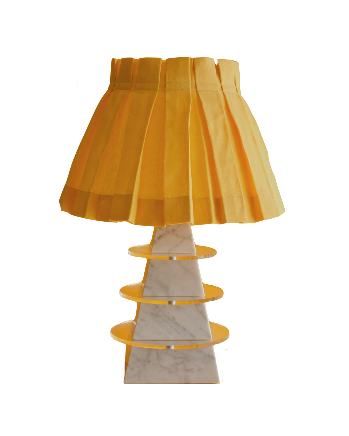 MARBLE & PLEXIGLASS DISC PYRAMID LAMP