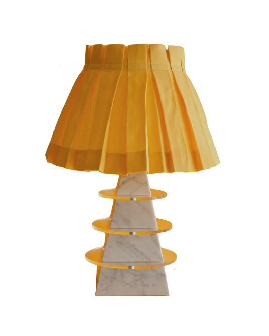 MARBLE & PLEXIGLASS DISC PYRAMID LAMP