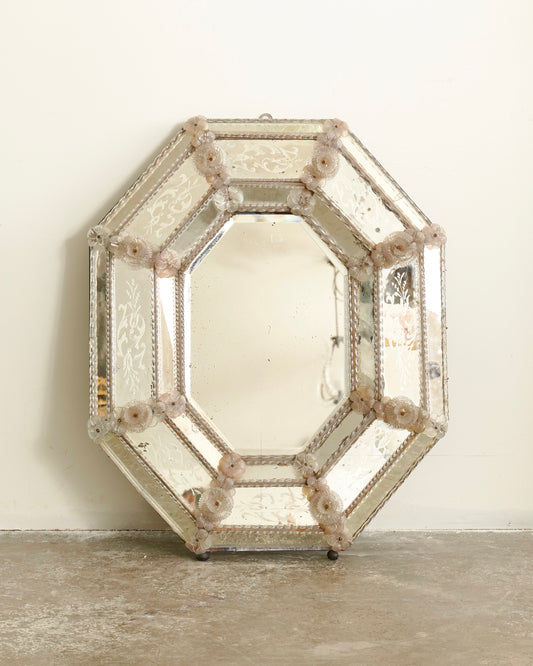 VENETIAN MIRROR w. FLORAL MOTIFS