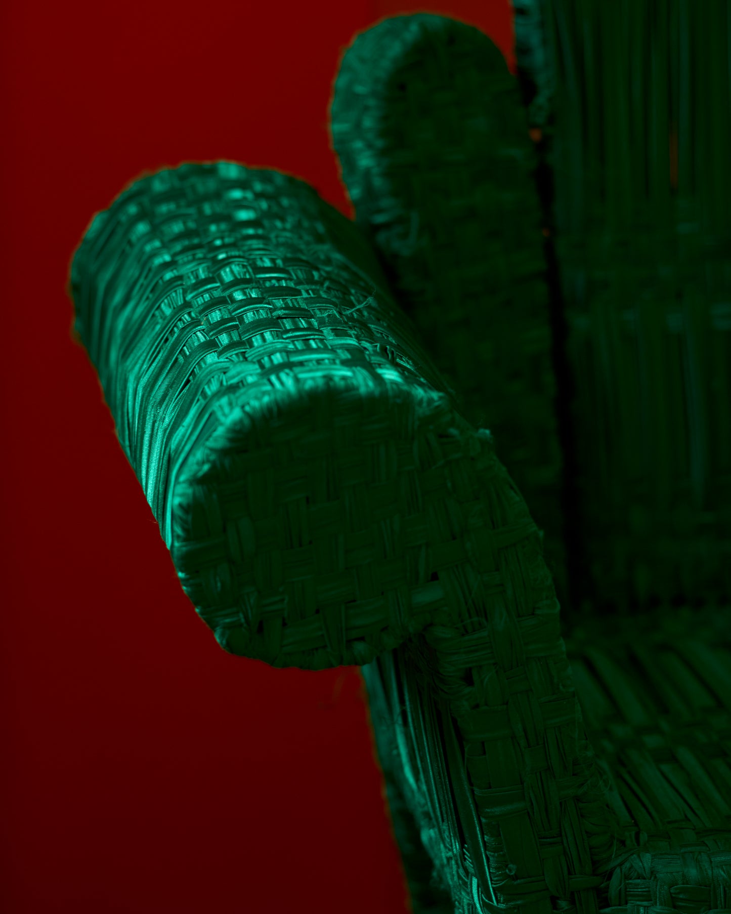 HAND KNOTTED GREEN RIBBON BAROQUE ARMCHAIR