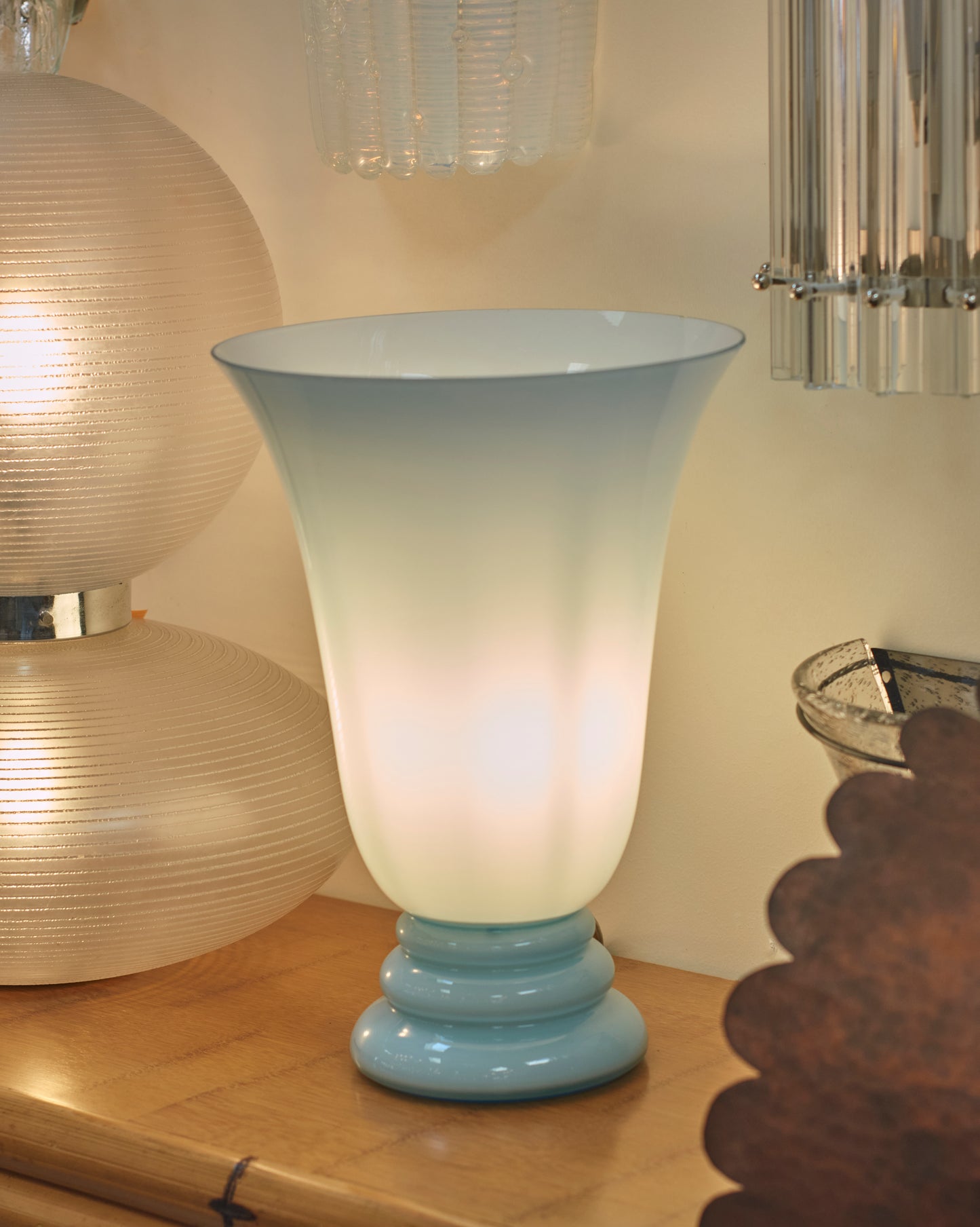 PASTEL BLUE MURANO TABLE LAMP