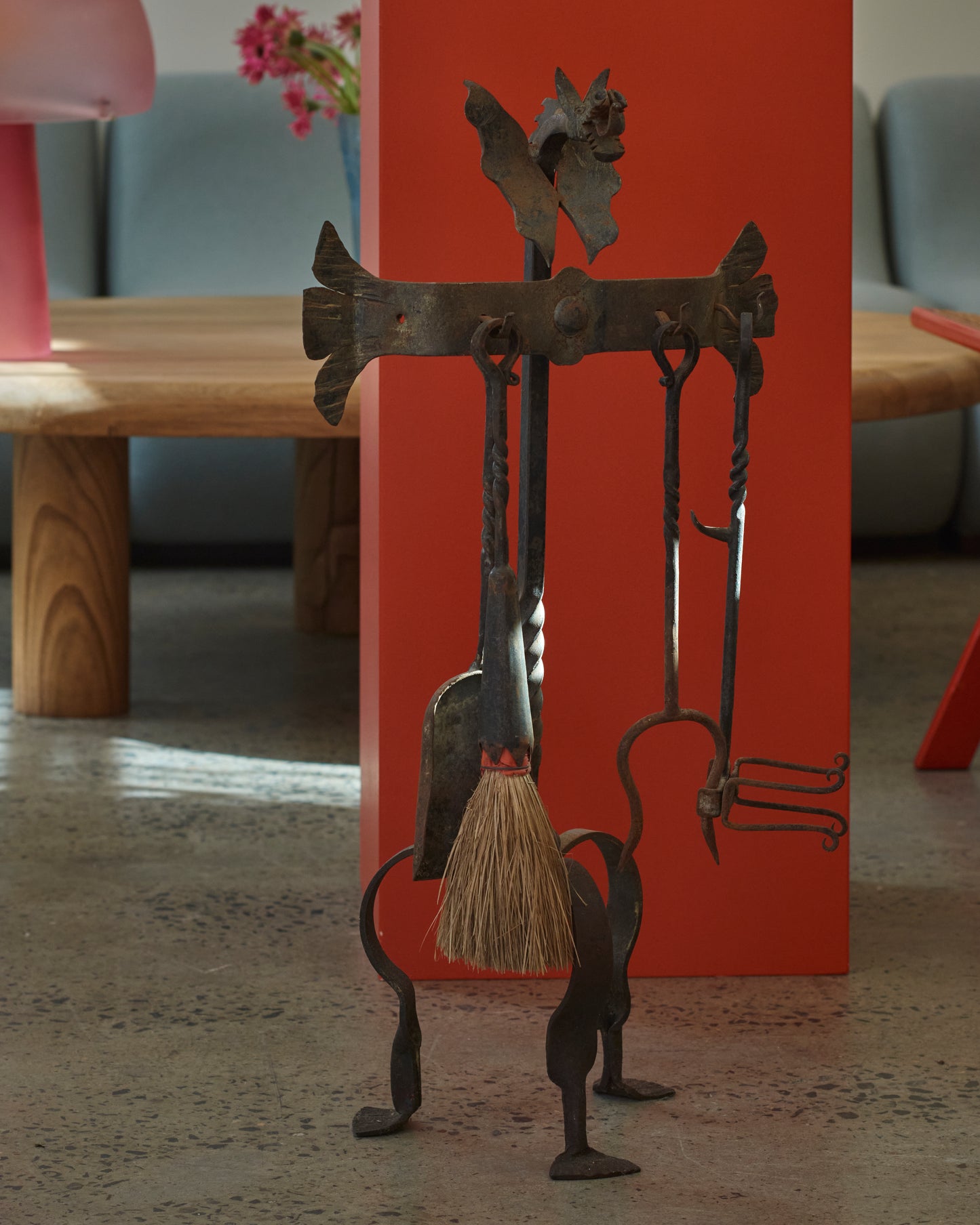 GOTHIC REVIVAL WROUGHT IRON DRAGON FIRE TIDY