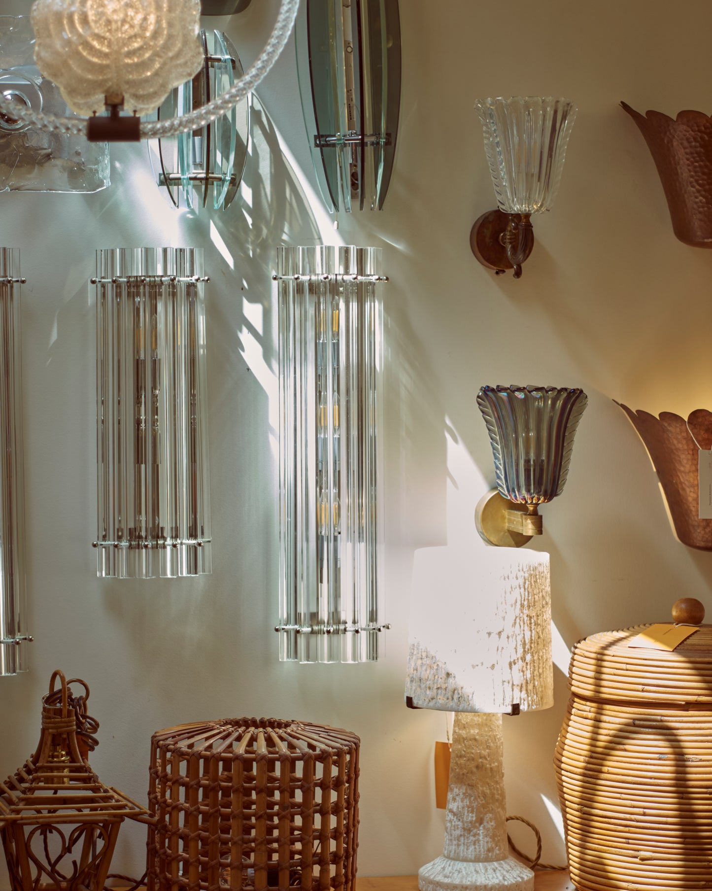 SMALL FLUTED MURANO GLASS SCONCES