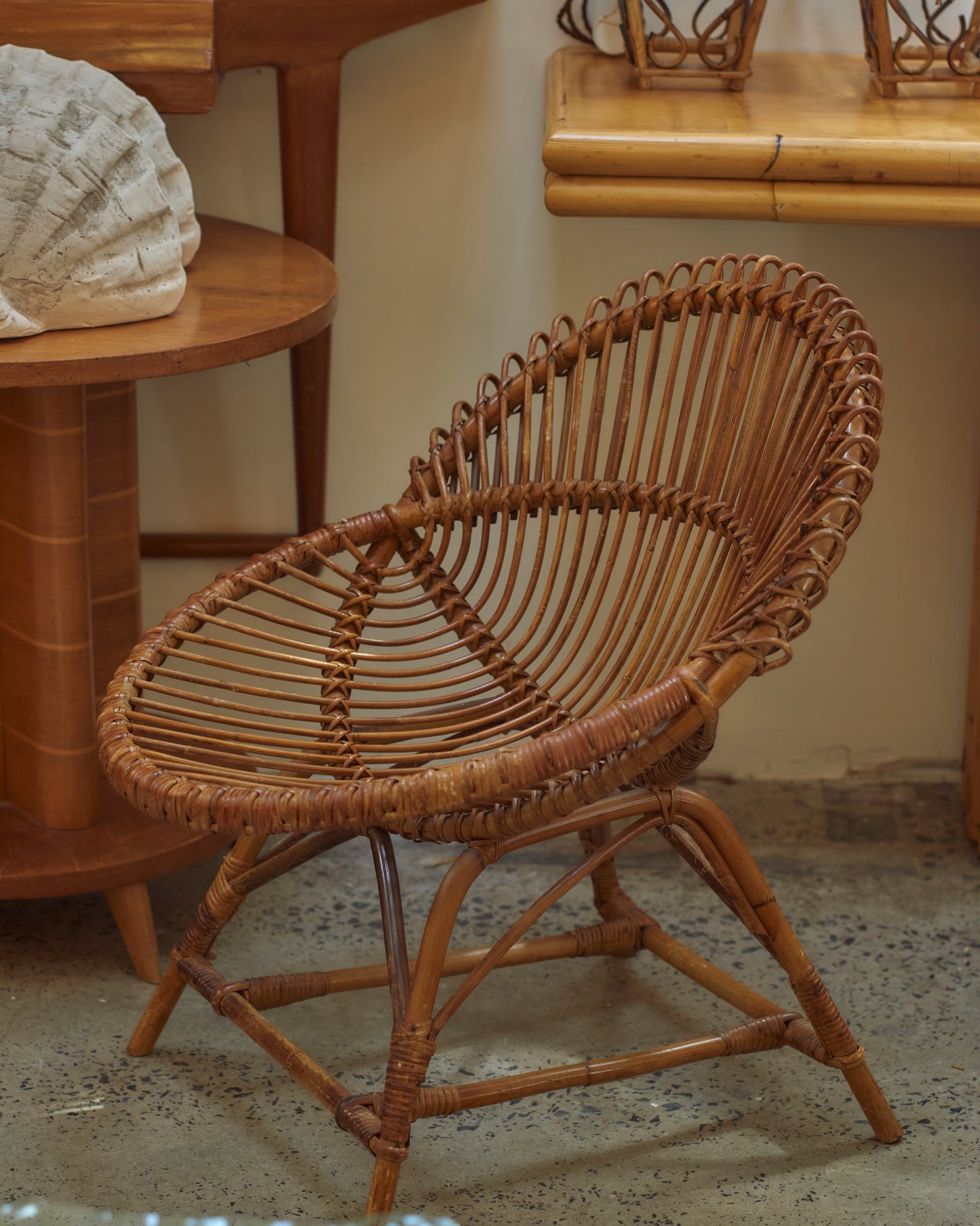 BENT BAMBOO RATTAN BOHEMIAN FRENCH RIVIERA LOUNGE CHAIRS