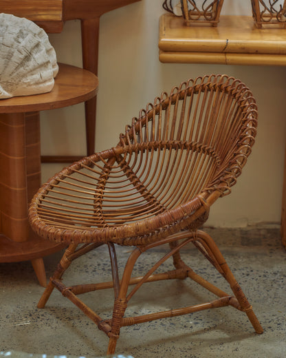 BENT BAMBOO RATTAN BOHEMIAN FRENCH RIVIERA LOUNGE CHAIRS