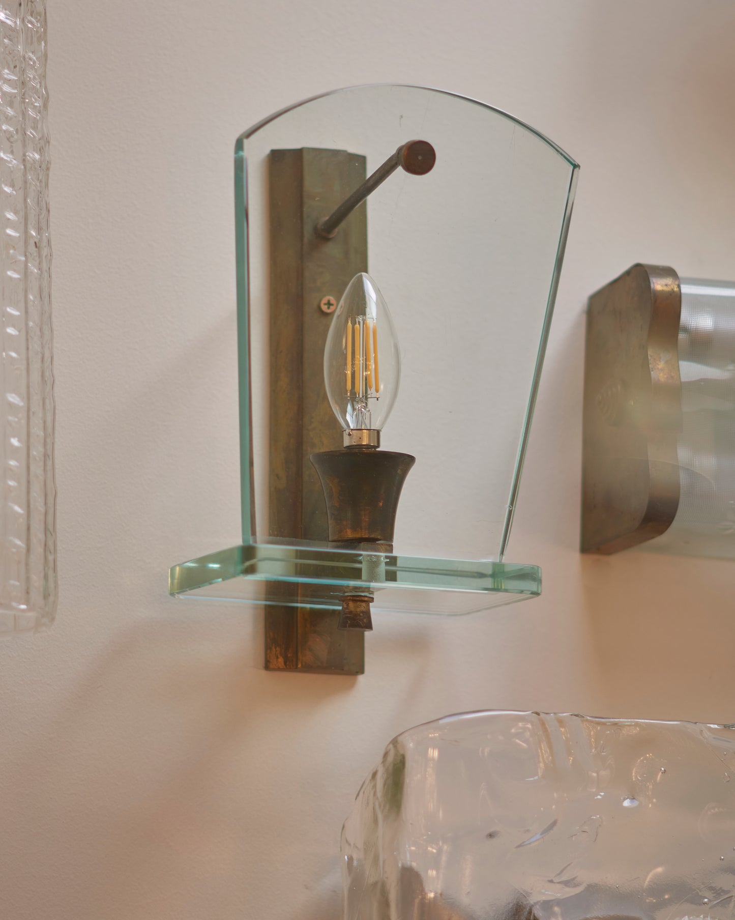 MODERNIST GLASS SCONCES