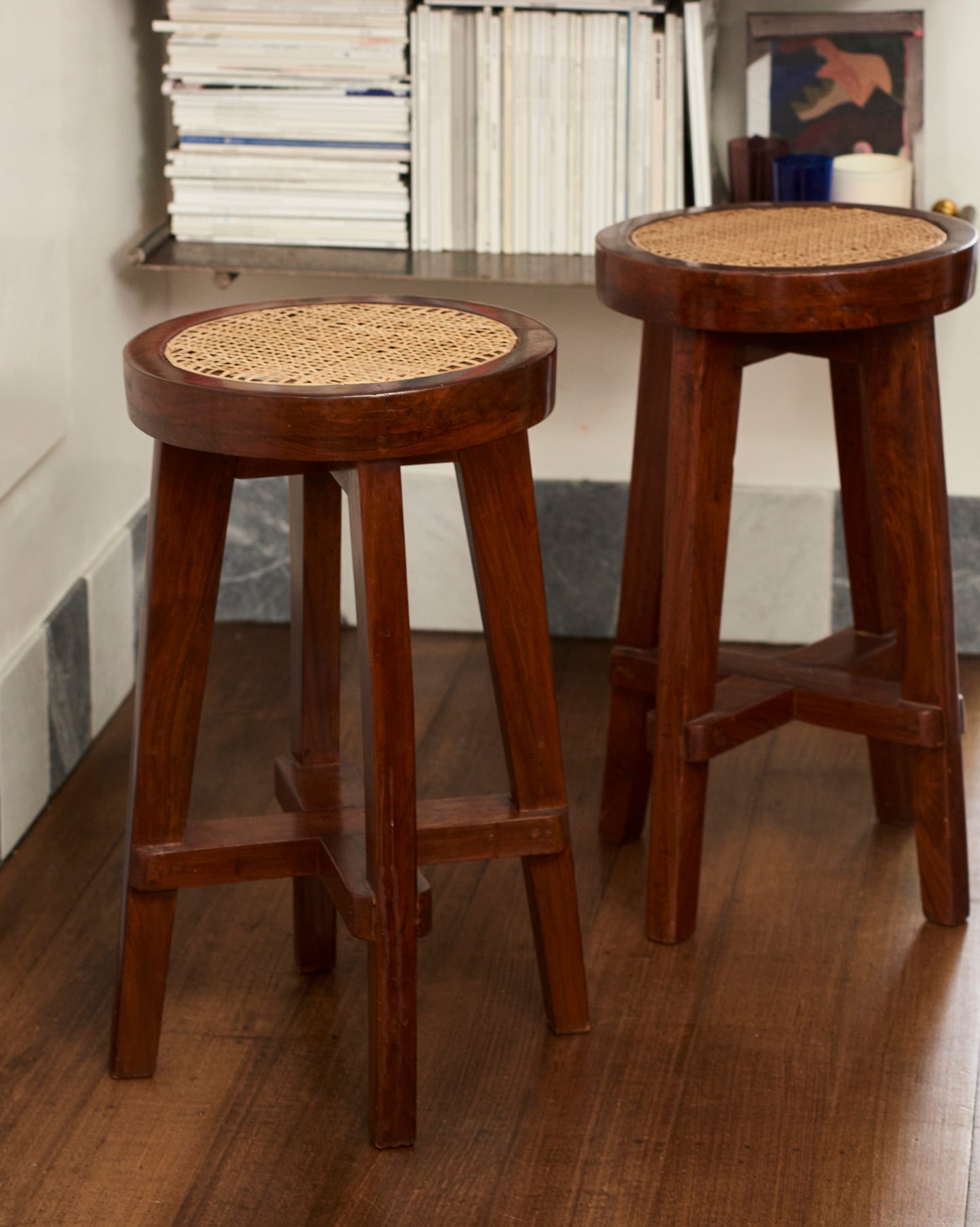 PAIR OF HIGH STOOLS