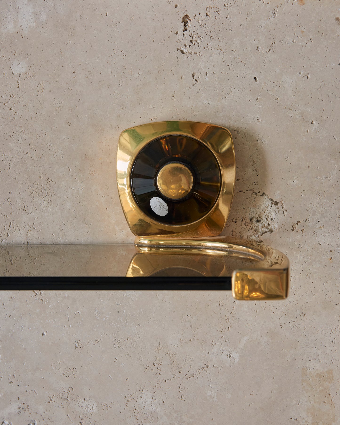 GOLD & SMOKED GLASS FIVE PIECE BATHROOM SET