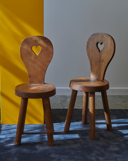 PAIR OF BRUTALIST HEART CHAIRS
