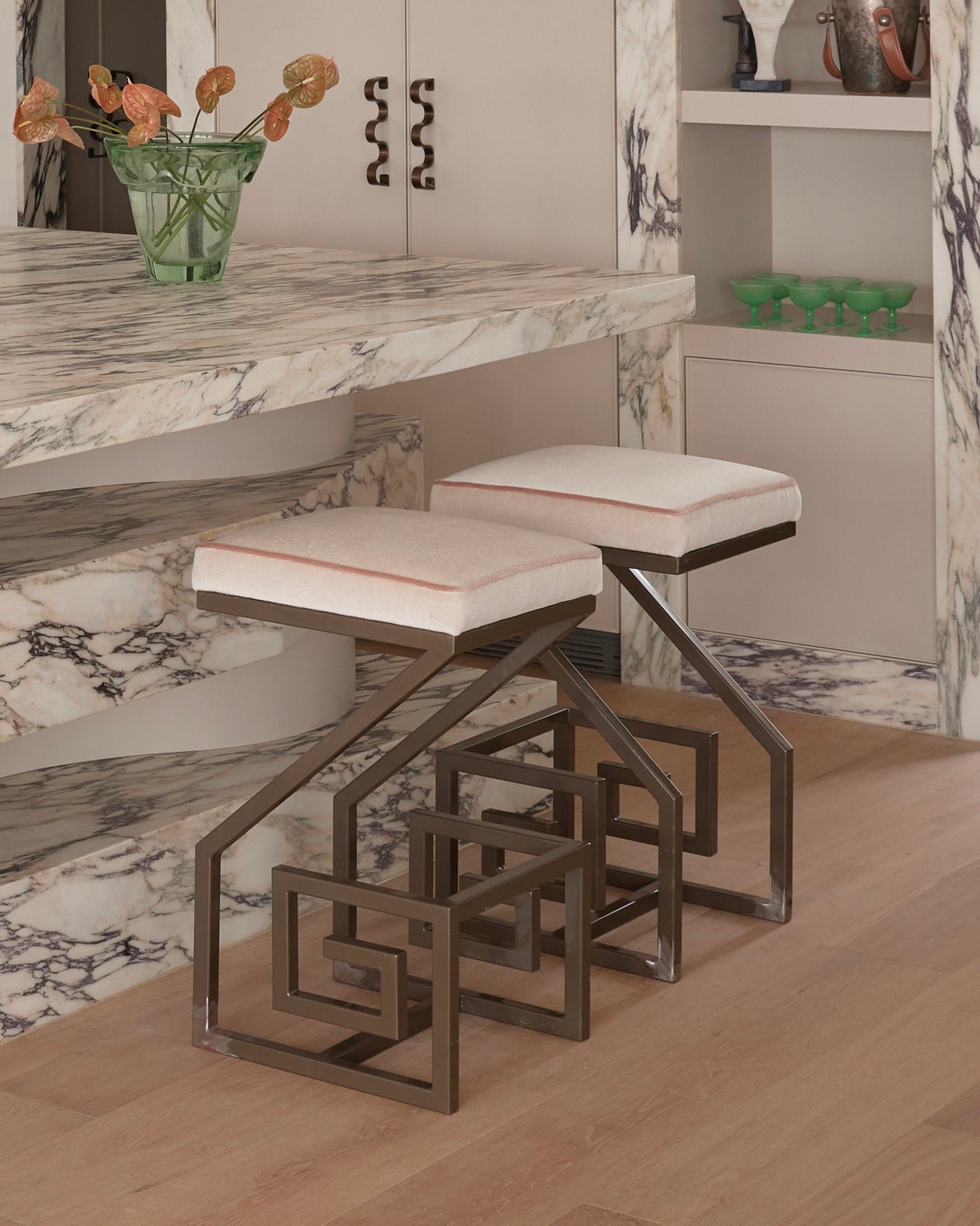 GREEK KEY COUNTER STOOL