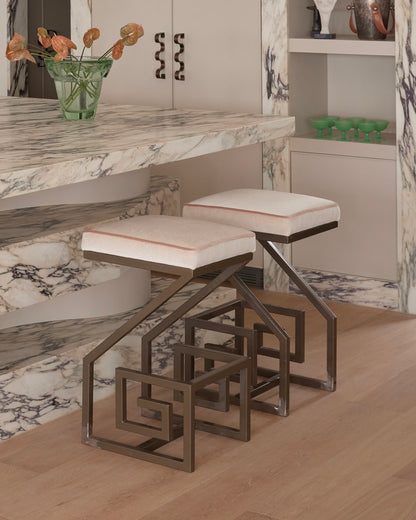 GREEK KEY COUNTER STOOL