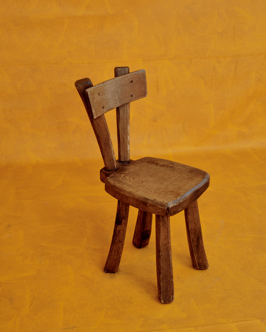 BRUTALIST WAXED WOOD CHAIR