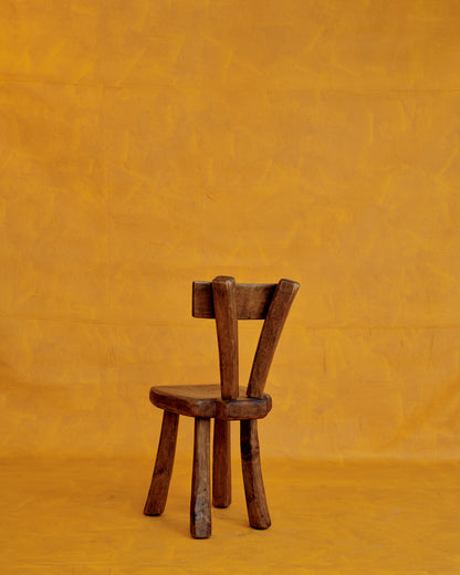 BRUTALIST WAXED WOOD CHAIR
