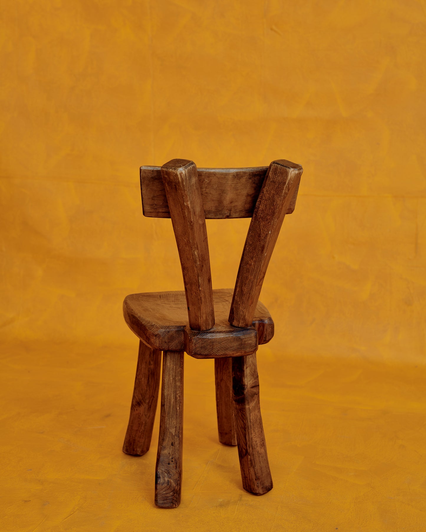 BRUTALIST WAXED WOOD CHAIR