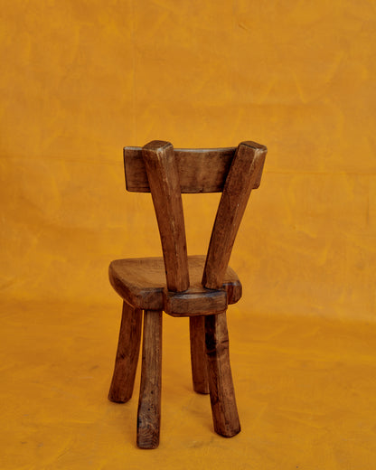 BRUTALIST WAXED WOOD CHAIR