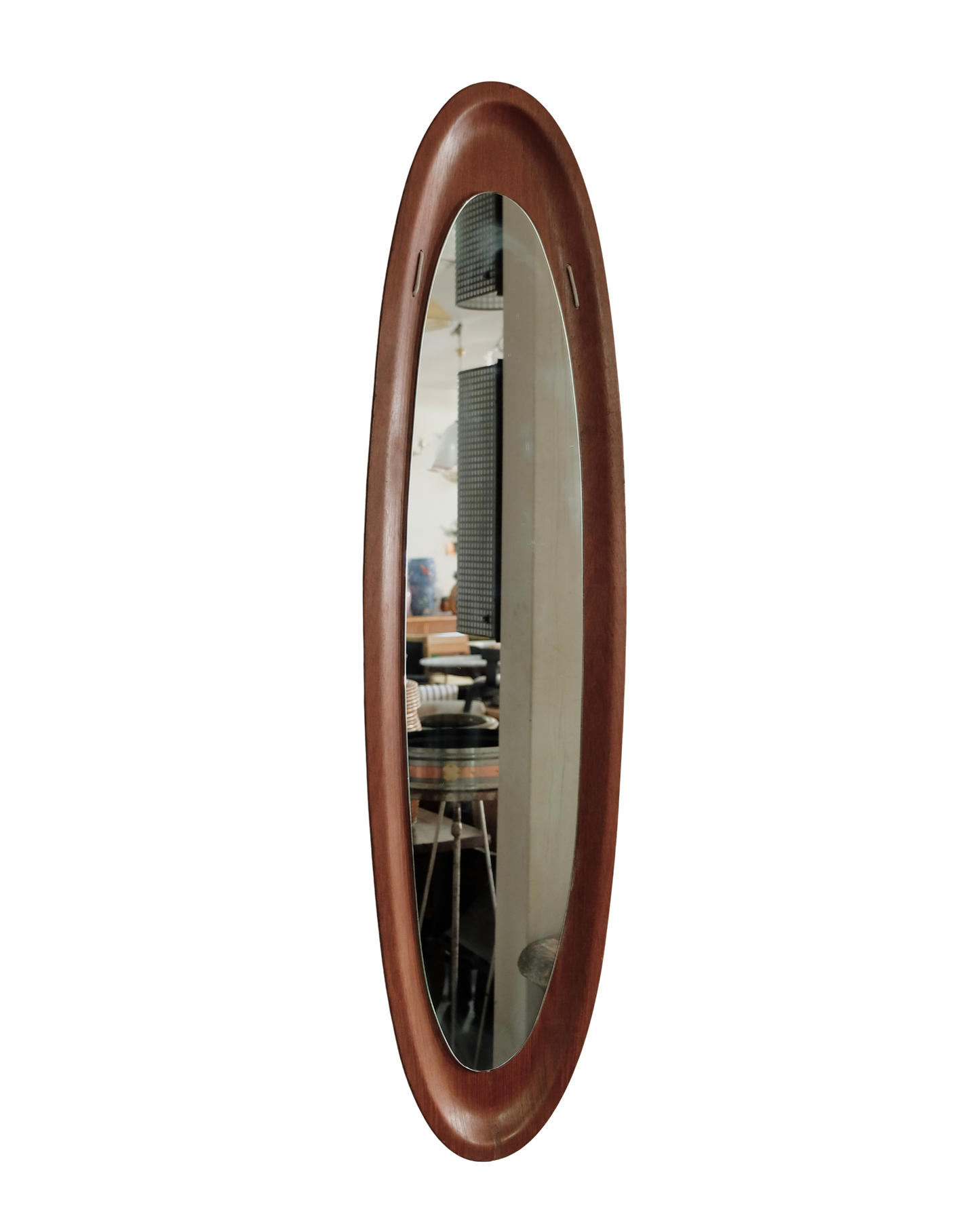 CURVED TEAK BENTWOOD MIRROR