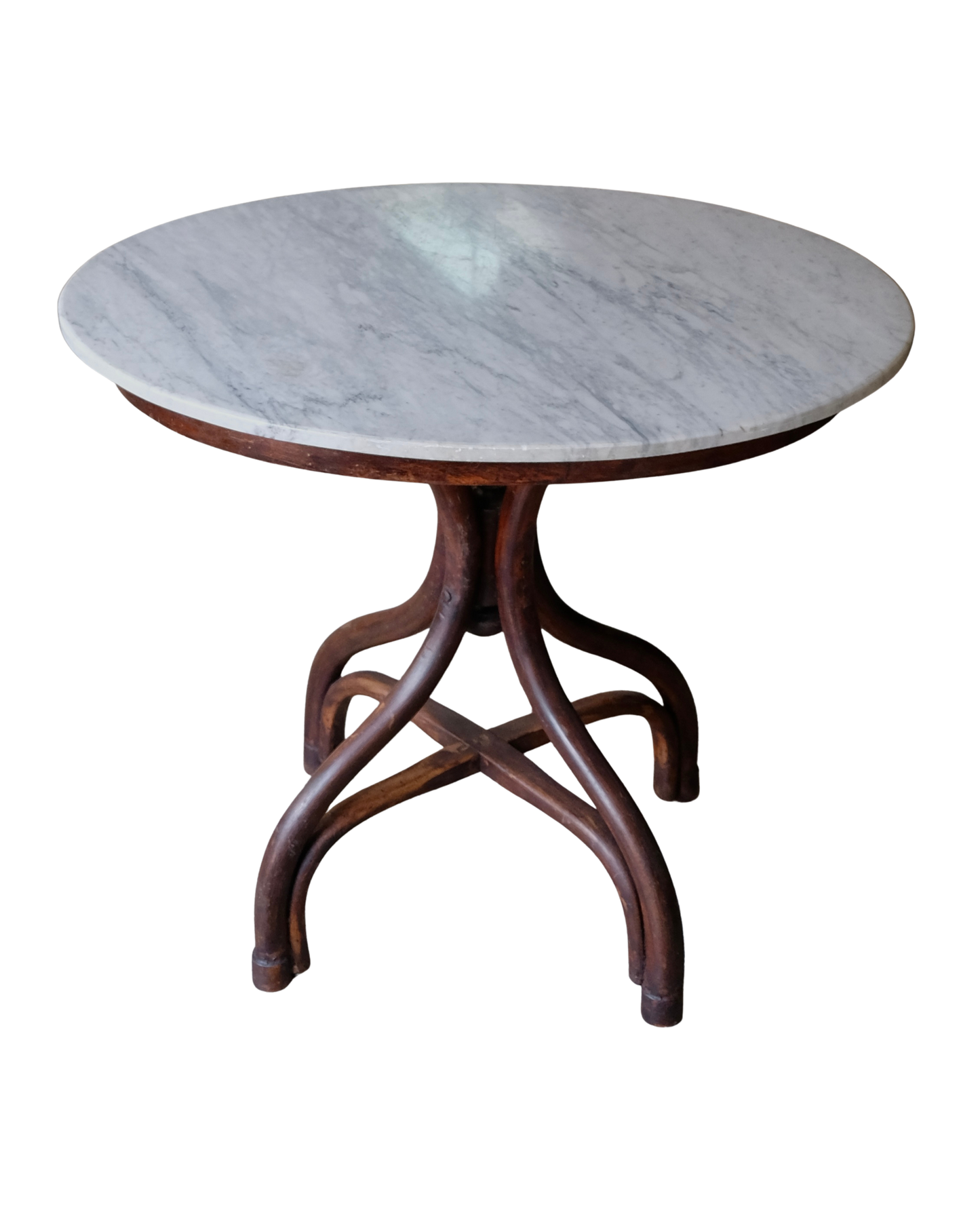BENTWOOD MARBLE TOP SIDE TABLE