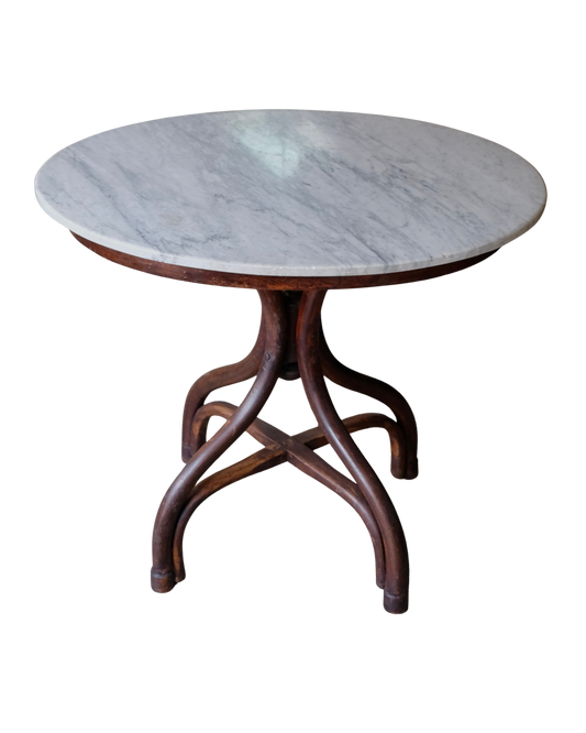 BENTWOOD MARBLE TOP SIDE TABLE