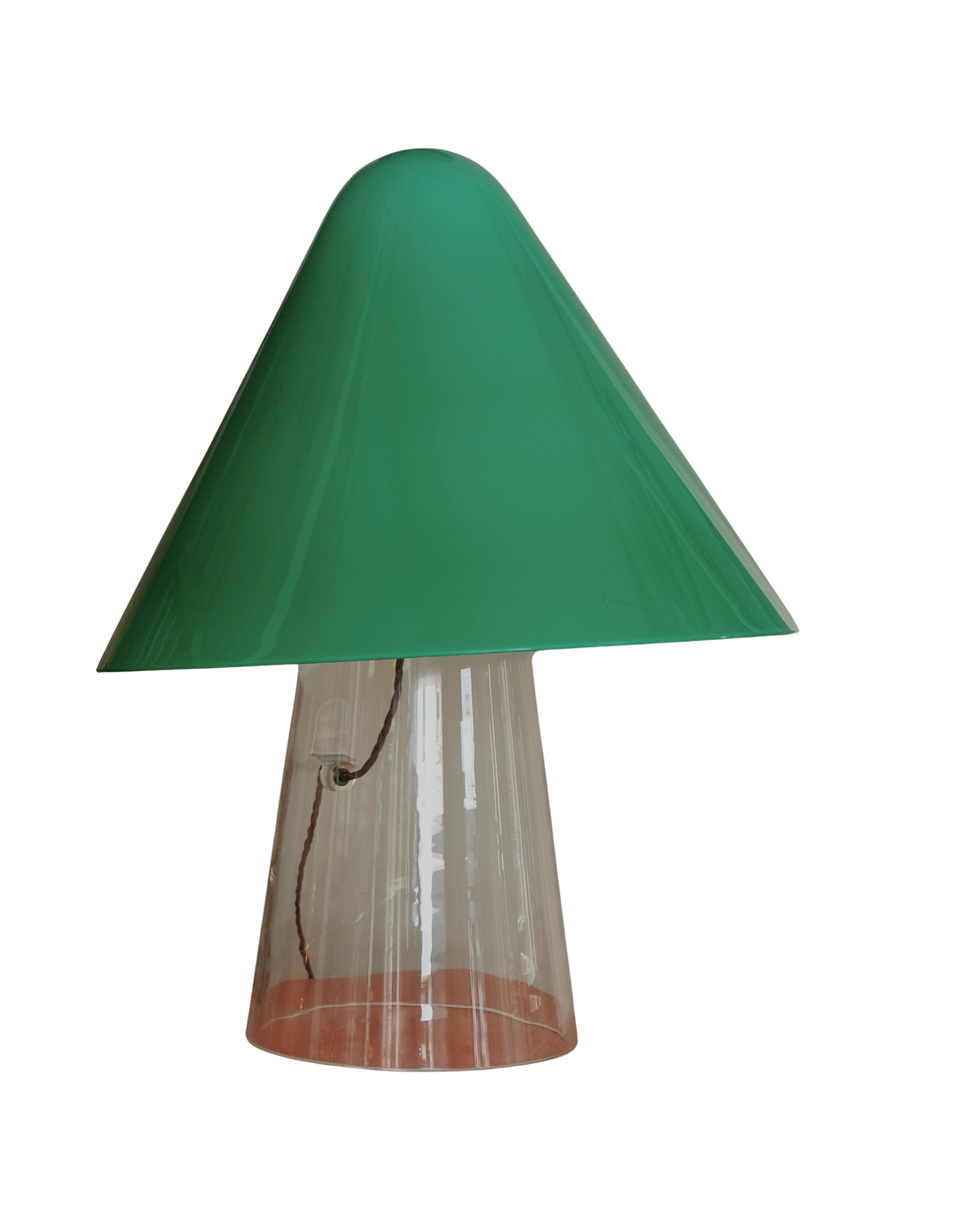MURANO GLASS TABLE LAMP w. STANDALONE GREEN SHADE