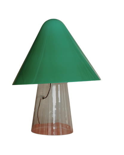 MURANO GLASS TABLE LAMP w. STANDALONE GREEN SHADE