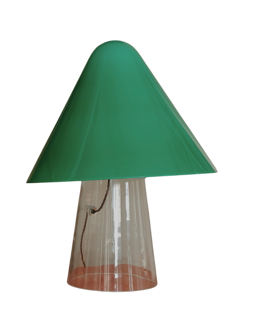 MURANO GLASS TABLE LAMP w. STANDALONE GREEN SHADE