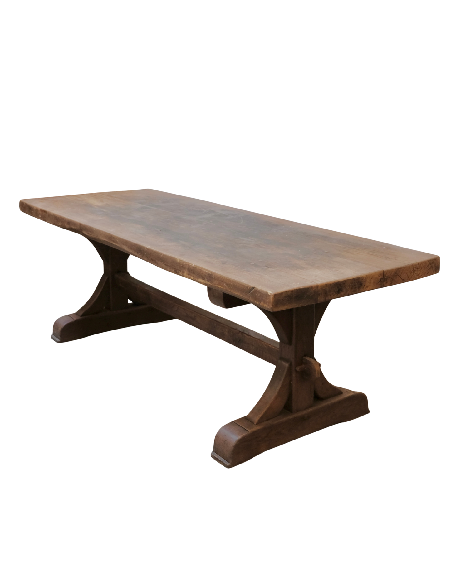 FRENCH PROVINCIAL OAK TRESTLE TABLE