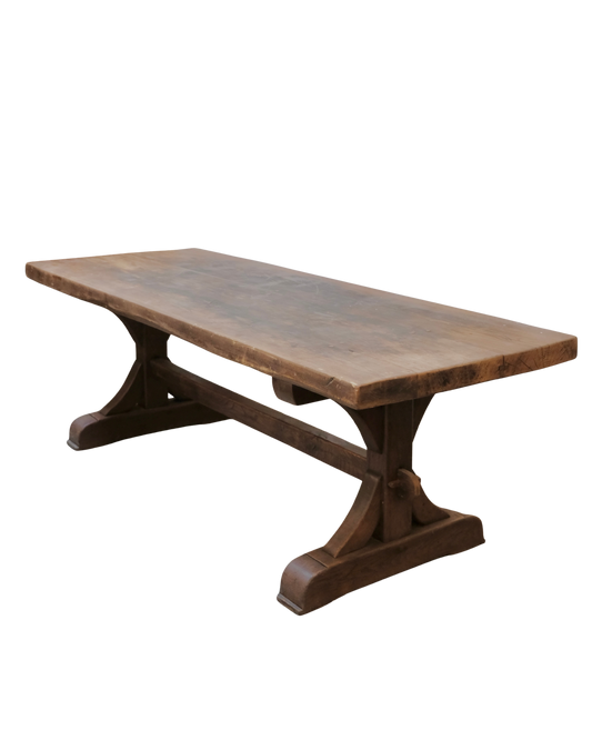 FRENCH PROVINCIAL OAK TRESTLE TABLE