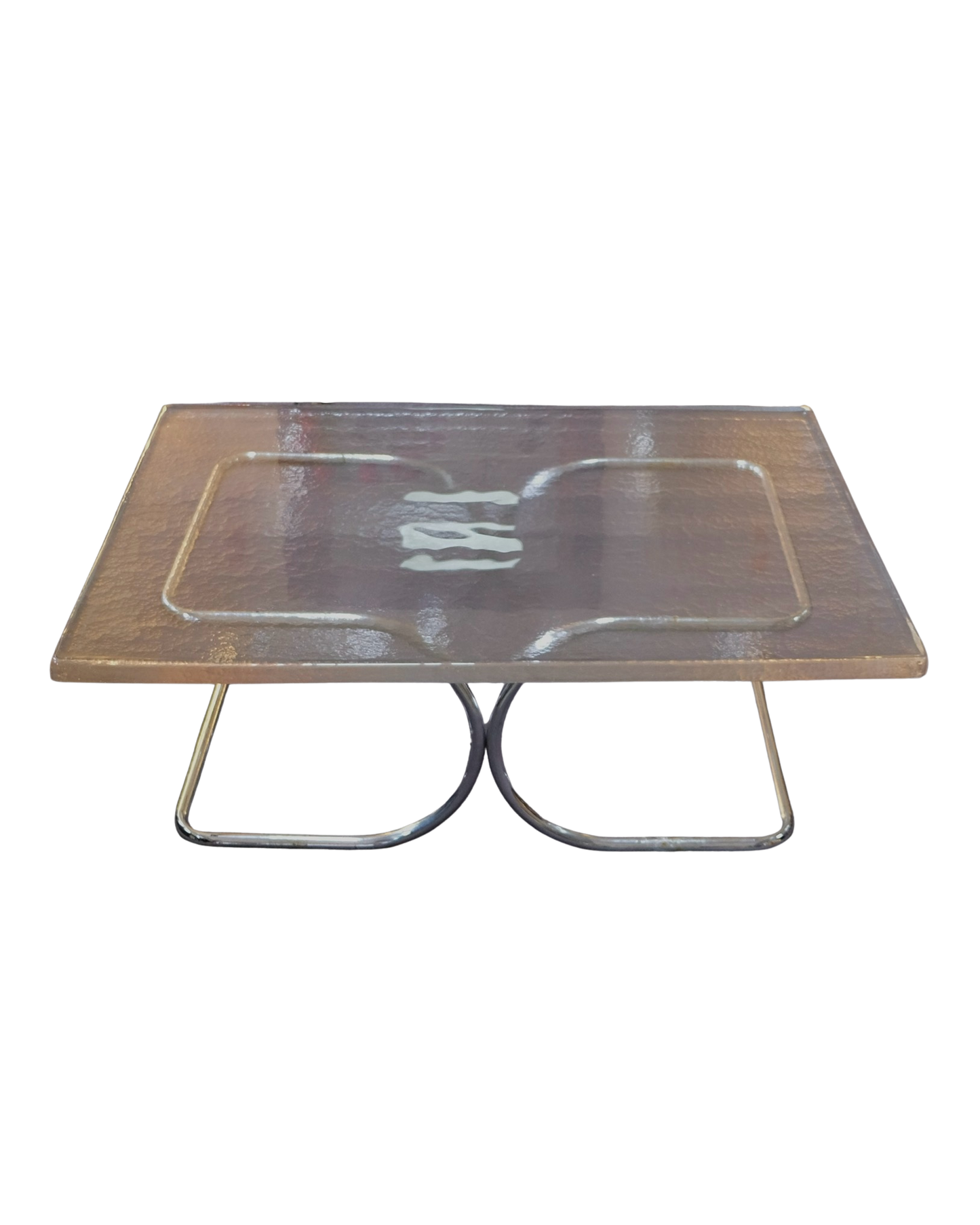 CHROME CANTILEVER COFFEE TABLE