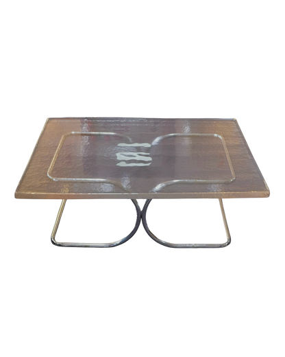 CHROME CANTILEVER COFFEE TABLE