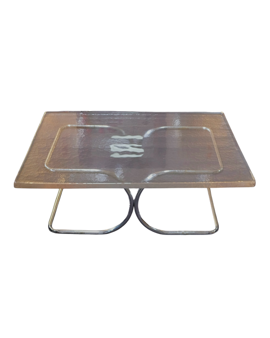 CHROME CANTILEVER COFFEE TABLE