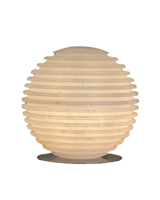 ALABASTER GLOBE LAMP w. CHROME BASE