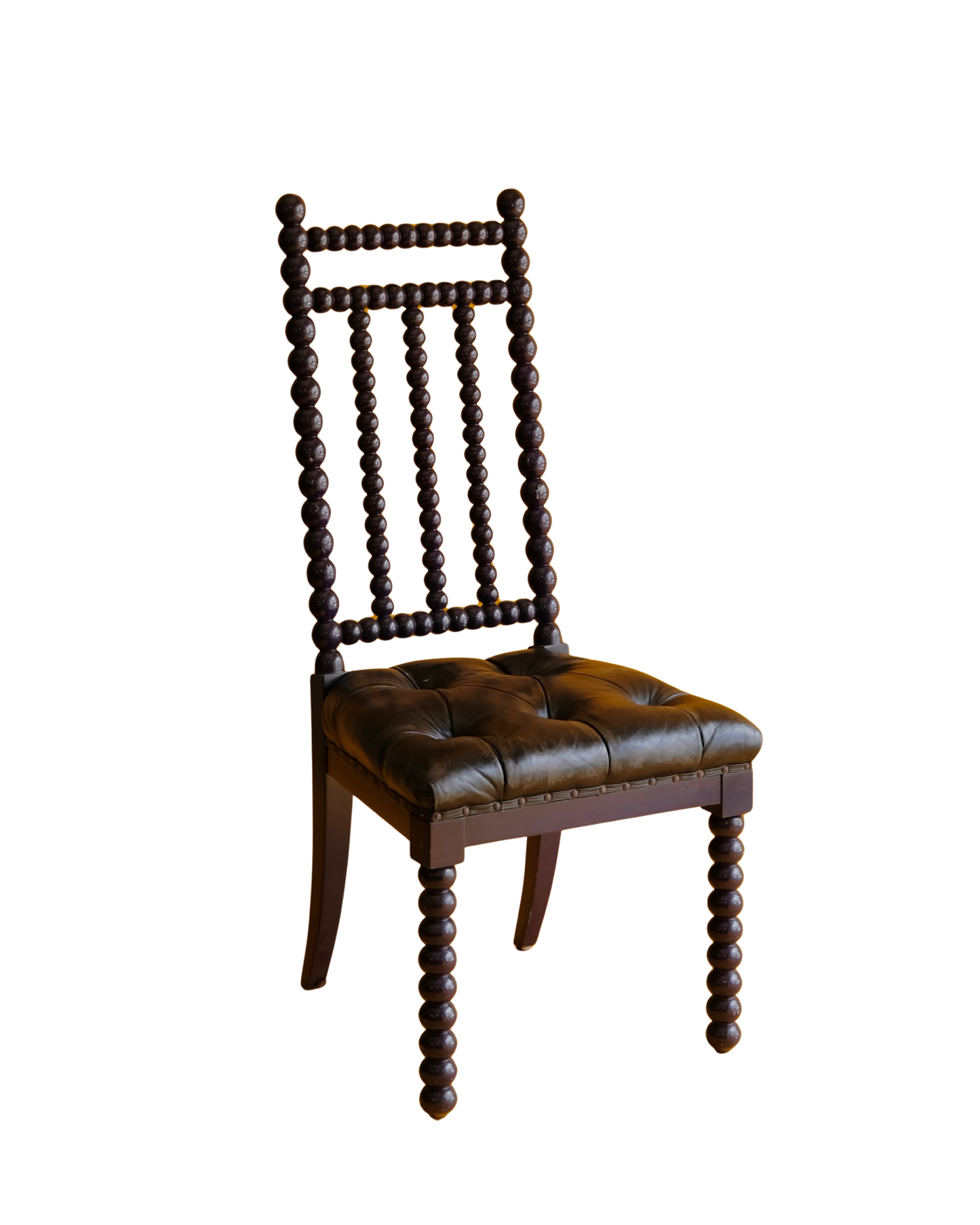 SET OF SIX VIOLET BOBBIN DINING CHAIRS