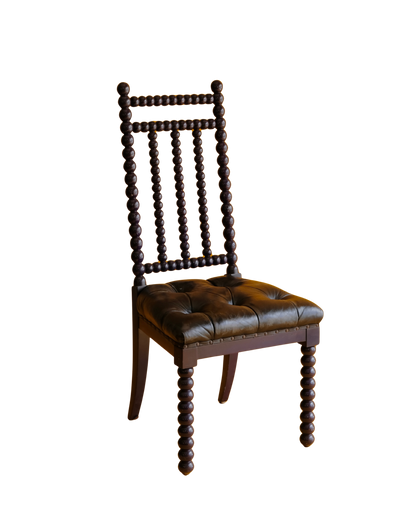 SET OF SIX VIOLET BOBBIN DINING CHAIRS