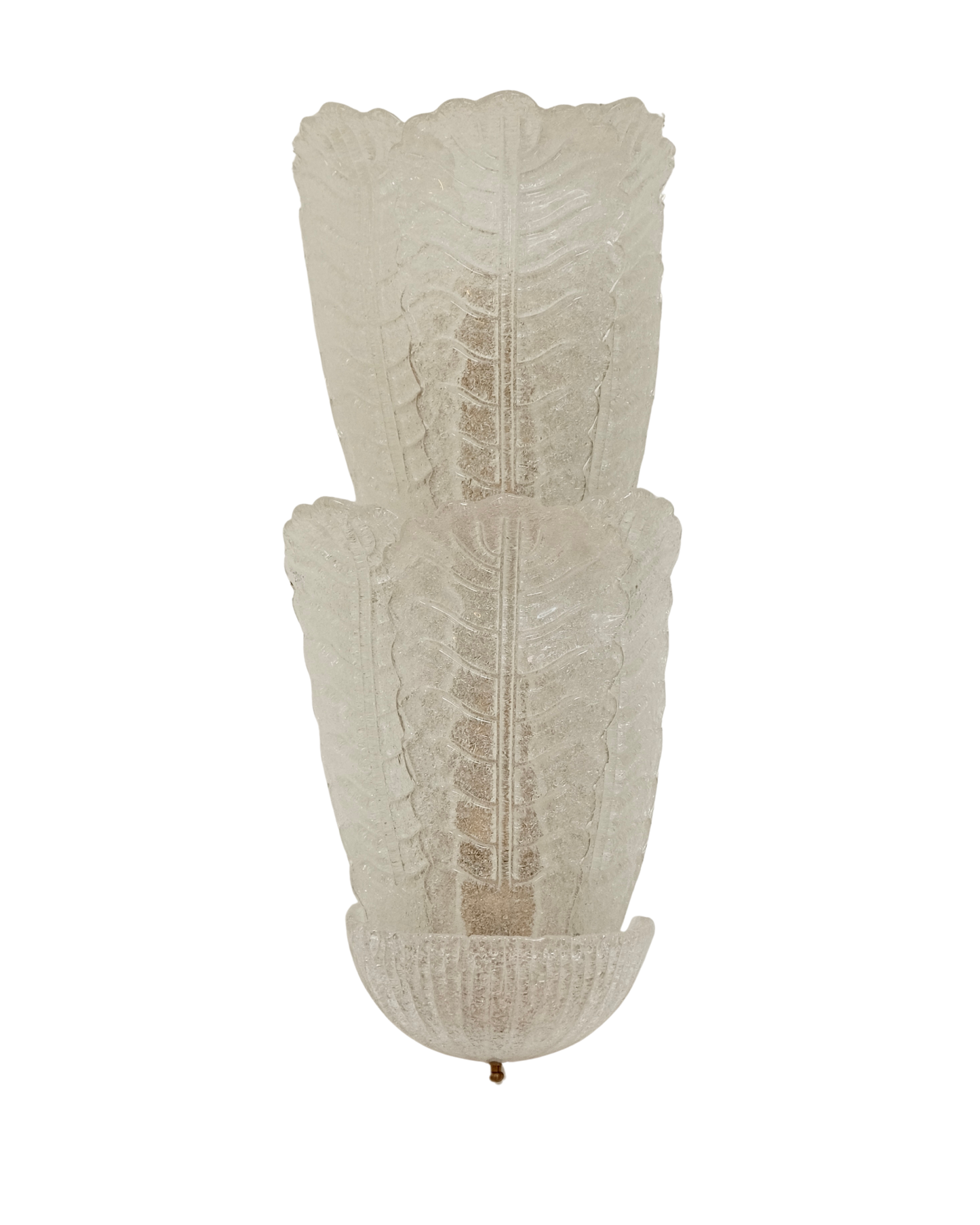 TRIO OF MURANO GLASS LEAF WALL SCONCES