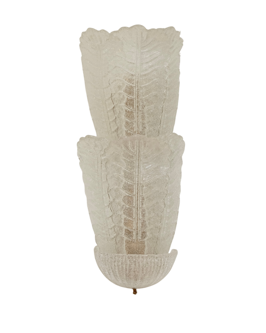 TRIO OF MURANO GLASS LEAF WALL SCONCES