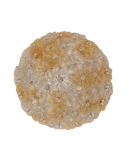 AMBER & GOLD SEGUSO FLORAL OYSTER LIGHTS